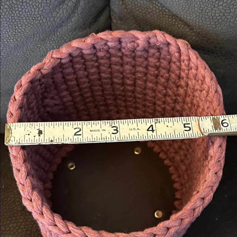NWT Two Handmade Crocheted Baskets - Rose Color